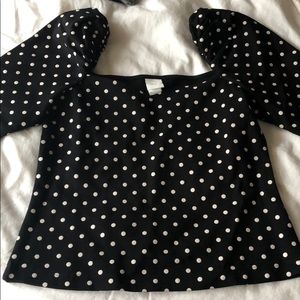 H&M polka dot shirt with puffy sleeve